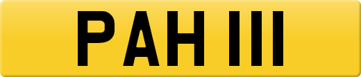 PAH 111 private number plate